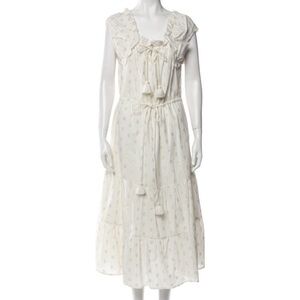 Figue cotton gold polka dot midi dress